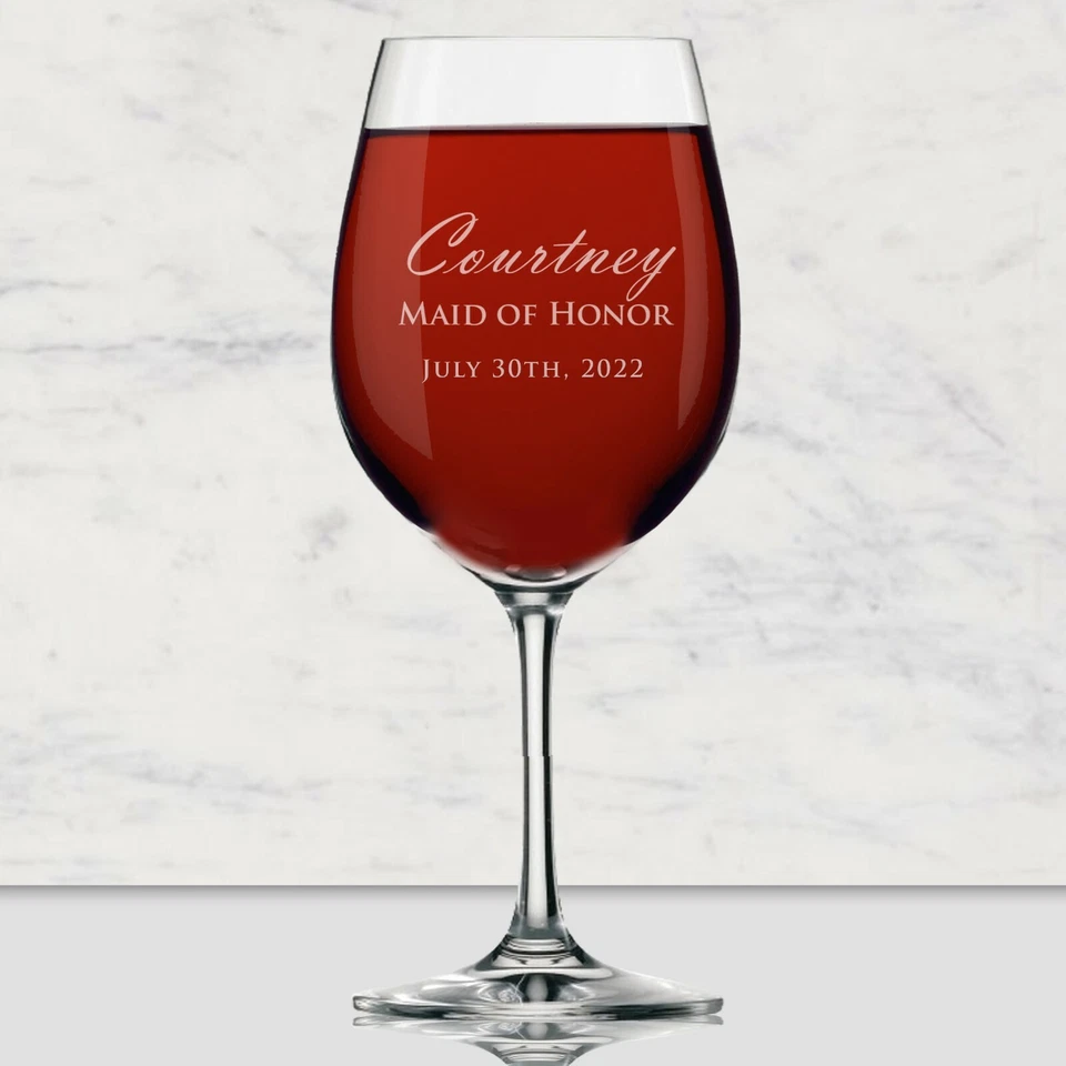 Copo de vinho personalizado - 14 oz presente para ela, festa de noiva - monogramado, nome - Imagem 2 de 4