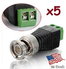 5-Pack Screw-on BNC Female Video Connectors for CCTV Cameras CR15 