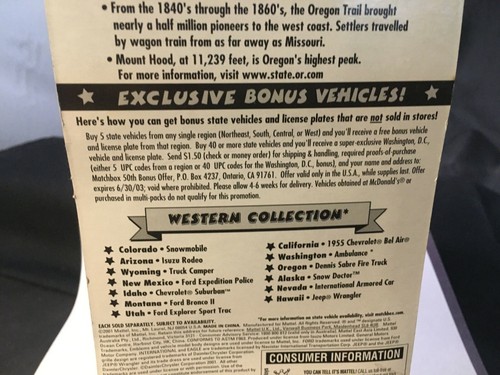 Matchbox Across America 50th Birthday Series OREGON 2001 DENNIS SABRE FIRE TRUCK - Picture 7 of 10