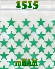 10 PACKS GREEN STARS 1515 Apple Zip Baggies 1.5x1.5" 1000 Mini POLYBAGS