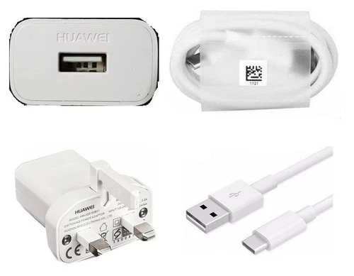 GENUINE HUAWEI MAINS CHARGER + HUAWEI TYPE C DATA CABLE FOR HUAWEI PHONE MODELS