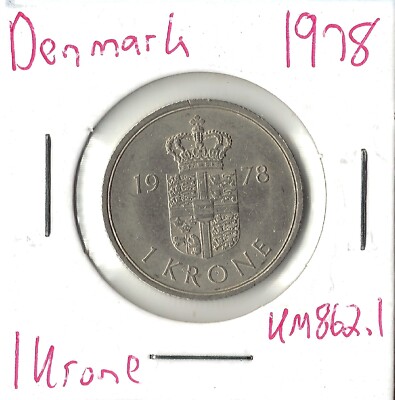 Coin Denmark 1 Krone 1978 KM862.1 | eBay