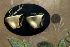 Vintage 27 x 41mm Eduardo Gold Tone Metal Shoe Clips