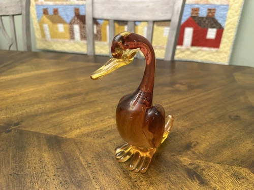 Vtg Murano Art Glass Swan Duck Goose Figurine