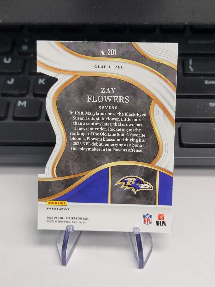 2023 Panini Select Zay Flowers Club Level Red & Yellow Prizm Die