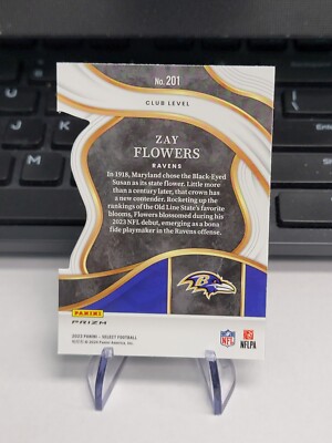 2023 Panini Select Zay Flowers Club Level Red & Yellow Prizm Die