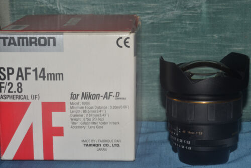 Tamron Obiettivo SP AF 14mm f/2,8 per Nikon (Aspherical) IF con imballo - Foto 1 di 5