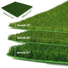 Evemodel 1pc 20cm*20cm Square Grass Mat 3mm 5mm 8mm Thick Artificial Lawn Carpet
