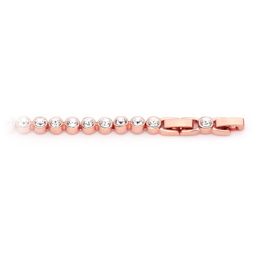 Tennis Bracelet with Swarovski Crystals Clear Rose GP Bridal Wedding Mum Sister - Picture 3 of 3
