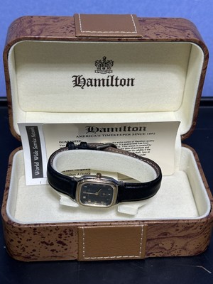 Hamilton 9710 Genuine Leather Band Quartz Analog Women's Watch Needs Battery