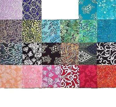 Batik Craft Fabric Squares Multicolor