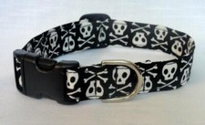 Skull and cross Bone Dog pet Collar CUSTOM MADE Adjustable CUTE