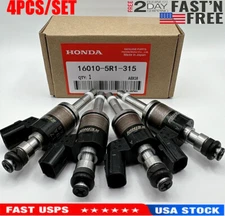 4X Genuine FUEL INJECTORS OEM 16010-5R1-315 FOR HONDA 15-20 FIT 13-16 VEZEL1.5L