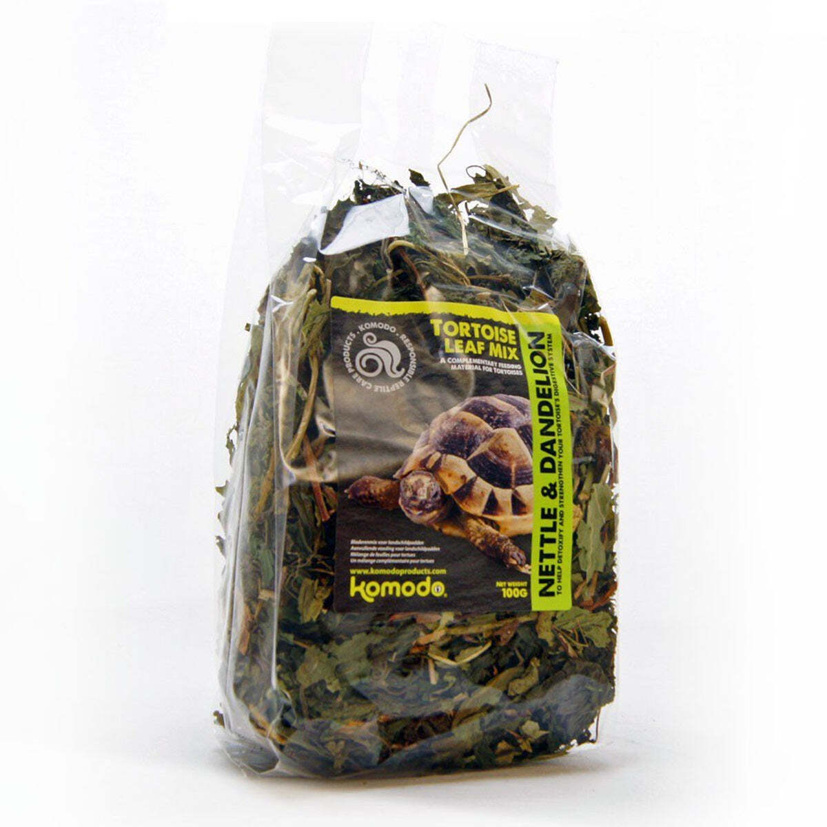 TORTOISE LEAF MIX - (100g Bag) - Komodo Reptile Food Nettle Dandelion Feed Treat