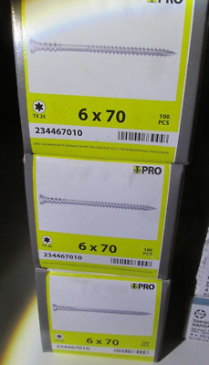 3 Packungen Justierschrauben 6x70mm - T25 / 3 x 100Stück verzinkt /  H2Breg5