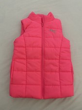 Puma-Girl's Pink Quilted Full Zip Puffer Vest Size S 7-8