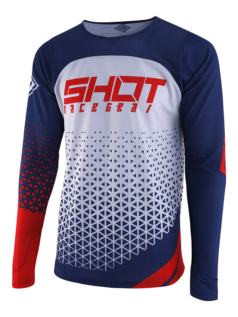 ADULTS MOTOCROSS JERSEY SHOT AEROLITE DELTA BLUE RED MX ENDURO TOP