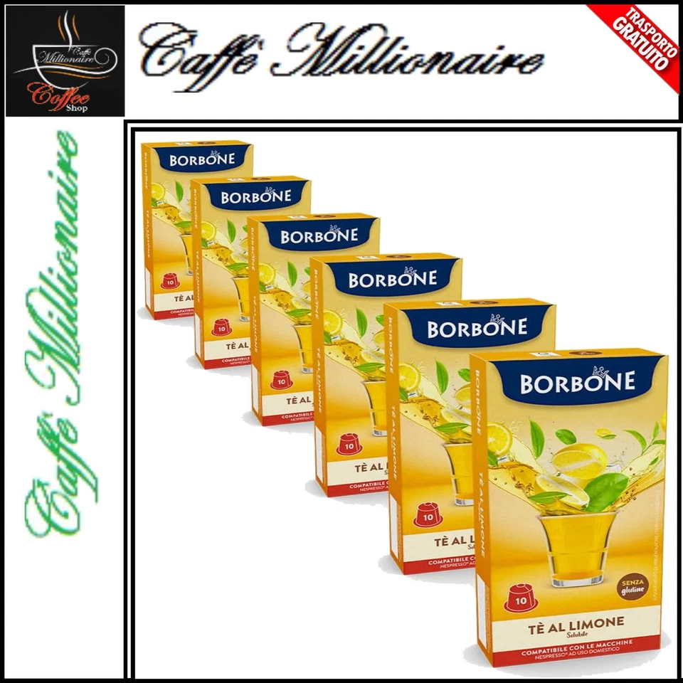 Tee Zitrone Kapseln Nespresso Caffè Borbone Aufguss Von Aromatisierter Schwarzer - Bild 3 von 4