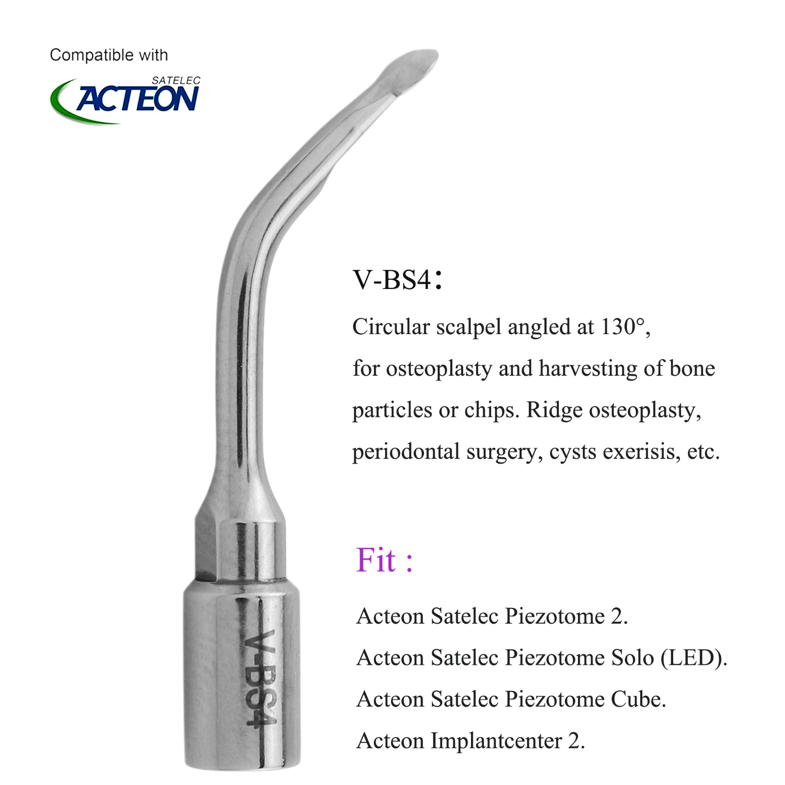 Acteon Satelec Ultrasonic Surgery Tips Fit Dental Piezotome 2 Solo ImplantCente2