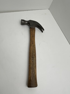 Vintage Stanley 100 Plus 16 Oz Hammer With Wooden Handle