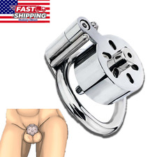 Metal Male Lock Chastity Cage Men Penis Restraint Device with Tube and Belt