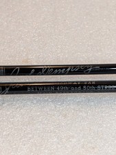 Vintage Pair Of Jack Dempsey's Broadway Bar Black Glass Swizzle Sticks 