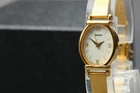 Vintage 1989 Seiko Bracelet 2P21-5D10 Gold Oval Quartz Womens Watch From JAPAN