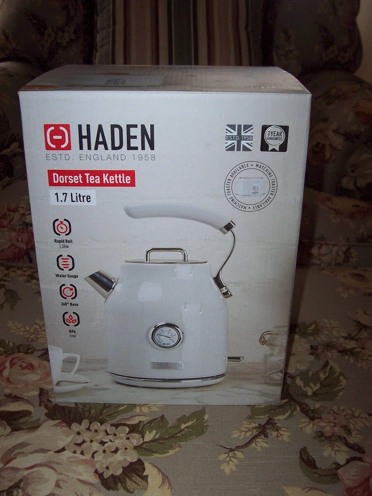 haden dorset 1.7l stainless steel electric kettle