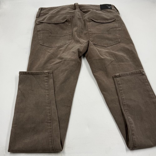 American Eagle Women's Jegging Pants Size 4 Brown 360 Super Stretch Skinny Leg - Picture 6 of 10