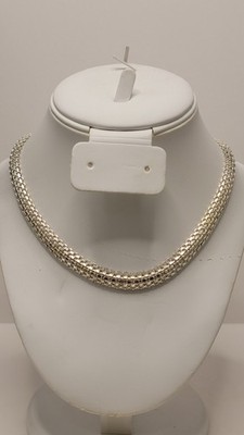 OTC international Ltd Italy 925 Sterling Mesh Or Bismarck Domed Choker 38 Grams