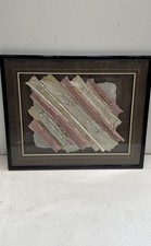 Art Framed Abstract Contemporary Matted Glass Wood Frame Paper Thread