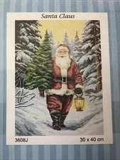 Orchidea Printed Needle Point tapestry gobelin canvas only 30x40 cm Santa Claus