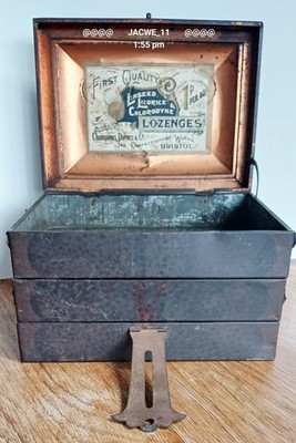 Seltene Jugendstil Klappladen Chlorodyne Rautenbox Champions Davies Bristol