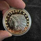 Liberty 1929 Five Dollars Gold Plated Fineness Fantasy Issue Coin, Indian Head