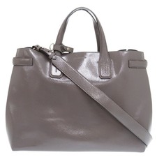AUTHENTIC BURBERRY 2WAY Soft Banner Shoulder Bag gray enamel 1398