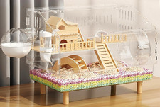 8 in 1 Acrylic Hamster Cage with All Accessories, 18.5"x11.8"x14.6"