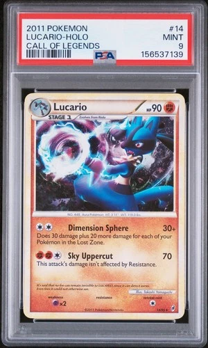 Lucario Holo 14/95 Call Of Legends Pokemon PSA 9