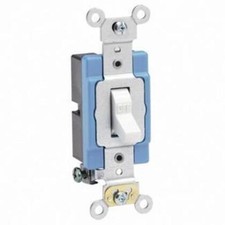 2Pc Leviton 1201-2W Single-Pole Toggle Switch, 15A, 120/277V, White, Indust