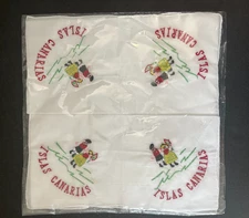 NEW Set of Four Handmade Islas Canarias CANARY ISLANDS Embroidered NAPKINS 11"