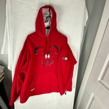 Vintage Walt Disney World Hoodie Mens 2XL Red Graphic Mickey Mouse 28 Cotton