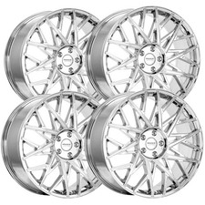 Set Of 4 Piranha Pir525 24x9 5x4.5 30mm Chrome Wheels Rims 24 Inch