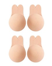 Adhesive Bra, 2 Pairs Sticky Bra Push Up Strapless C, Beige