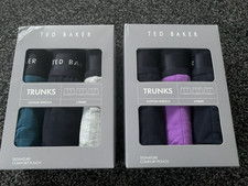 Ted Baker 3 Pair Pack of Cotton Stretch Boxer Trunks Size M or L