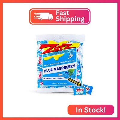 Zotz Fizzy Old Fashioned Hard Candy Fruit Flavored Blue Raspberry Candy, Individ