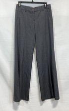 Theory Women's Max C Trousers Pants Gray Virgin Wool Straight Leg Sz 30 Waist