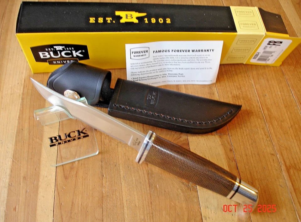 НОВЫЙ В КОРОБКЕ FBBUCK НОЖ 102 WOODSMAN GRN MICARTA РУЧКА BOS 154 СМ ЛЕЗВИЕ КОЖАНЫЕ НОЖНЫ - Изображение 4 из 4