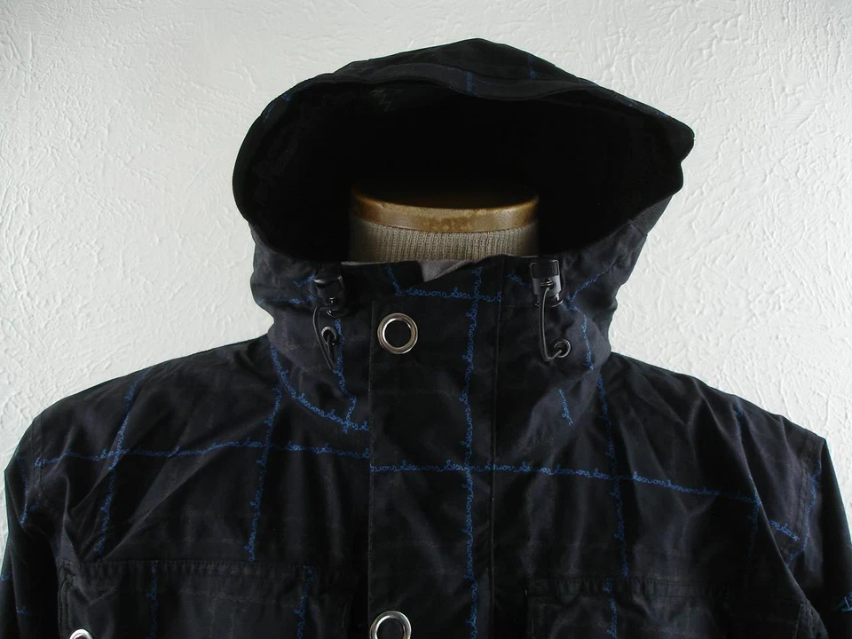 Chaqueta Para Hombre Sessions Hampton Recco Esquí Snowboard Negra Impermeable Parka Capucha Foto 3 de 4