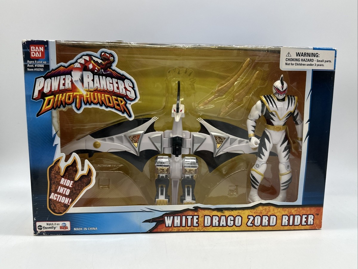 Power Rangers Dino Thunder White Drago Zord Rider & 5in