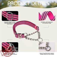 Pink Martingale Dog Collar Chain M No-Pull Training Choke