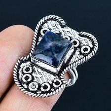 Sodalite Gemstone Handmade 925 Sterling Silver Jewelry Ring Size 8